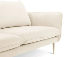 Sofá|Cosmopolitan Design - Sofá "Vienna" 4 lugares em veludo claro - 230x92x95cm Bege