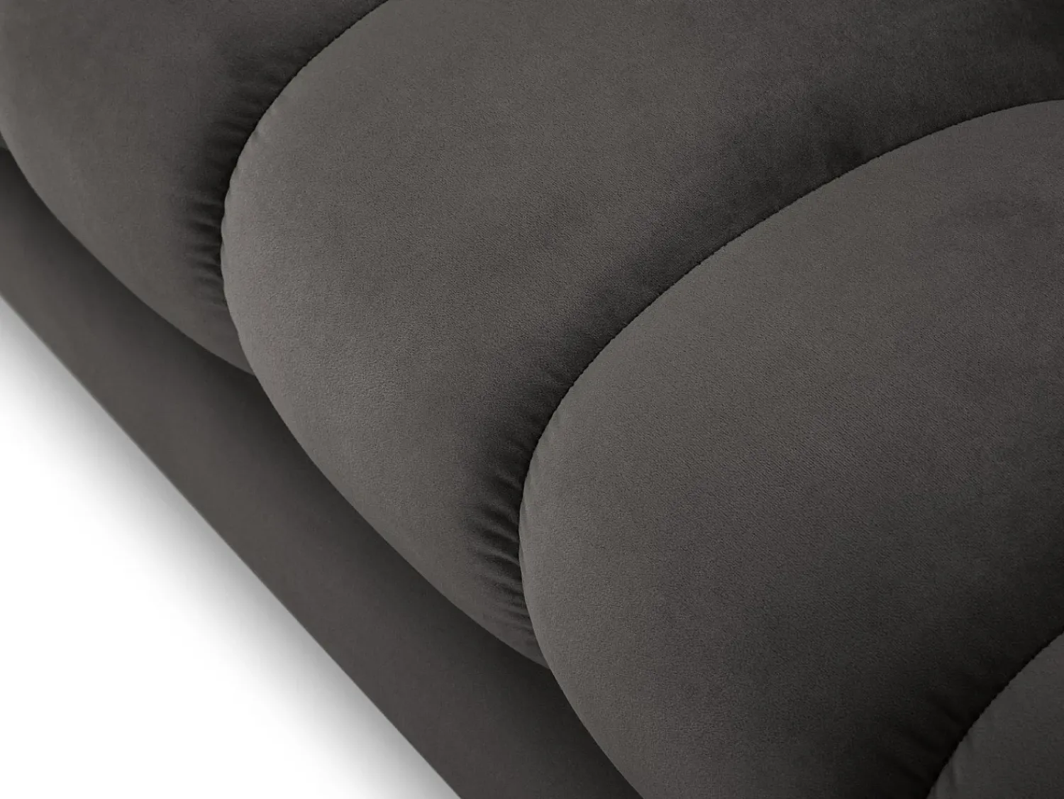 New Cosmopolitan Design - Sofá "Bali" 4 lugares em veludo cinza escuro - 217x92x75cm Cinza antracite