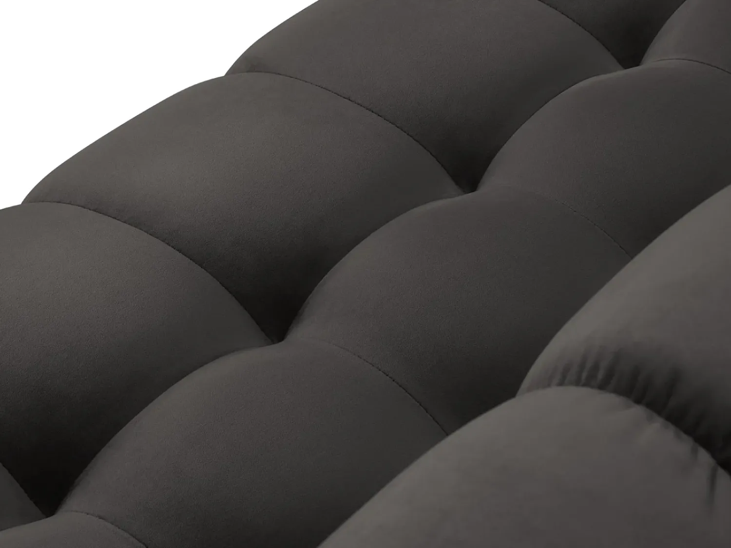 New Cosmopolitan Design - Sofá "Bali" 4 lugares em veludo cinza escuro - 217x92x75cm Cinza antracite
