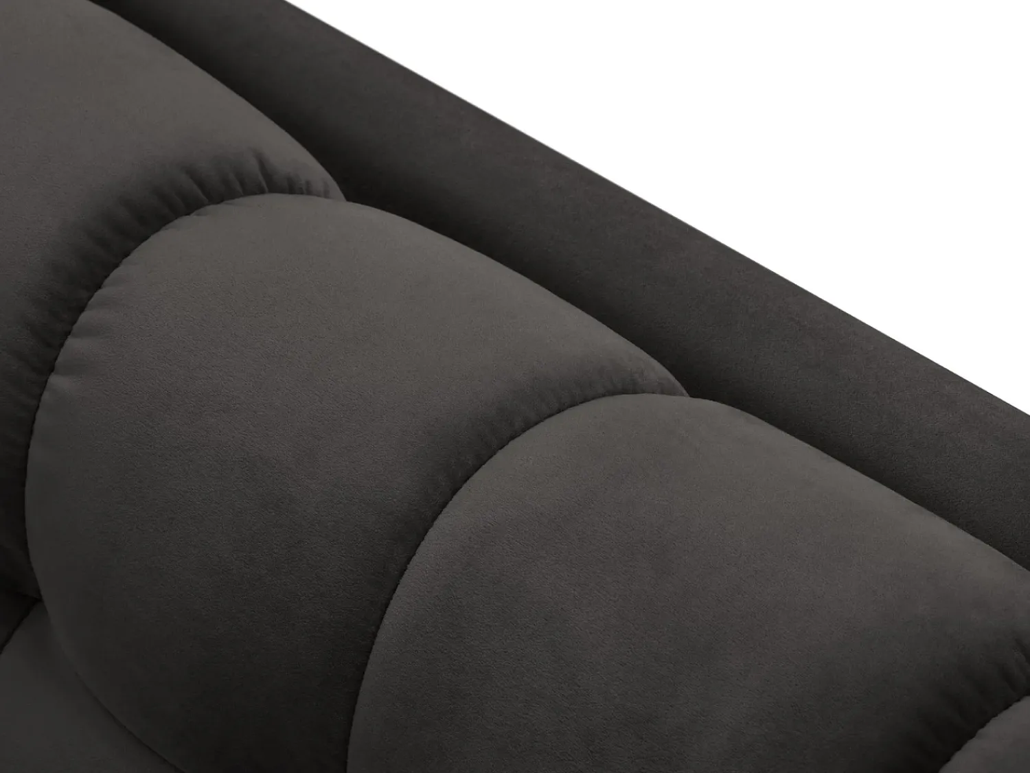 New Cosmopolitan Design - Sofá "Bali" 4 lugares em veludo cinza escuro - 217x92x75cm Cinza antracite