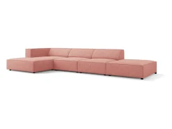 Sofá|Cosmopolitan Design - Sofá de canto esquerdo "Arendal" 5 lugares em tecido chenille - 341x166x70cm Rosa