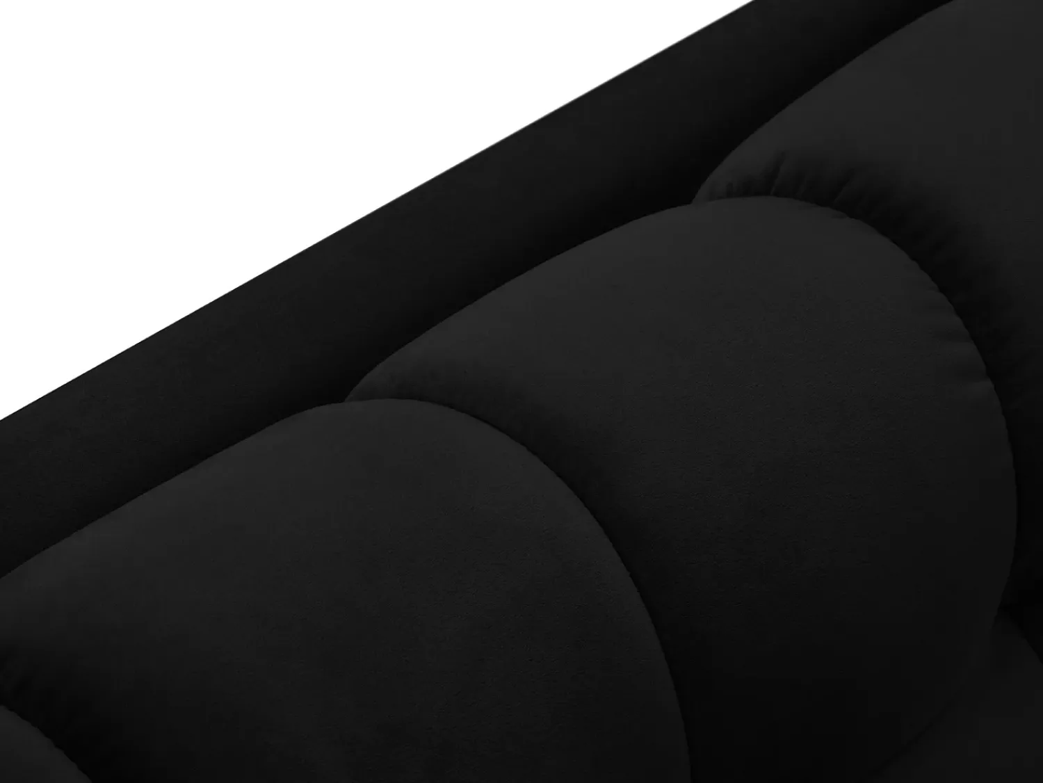 Sofá*Cosmopolitan Design - Sofá panorâmico "Bali" 7 lugares em veludo - 383x185x75cm Preto
