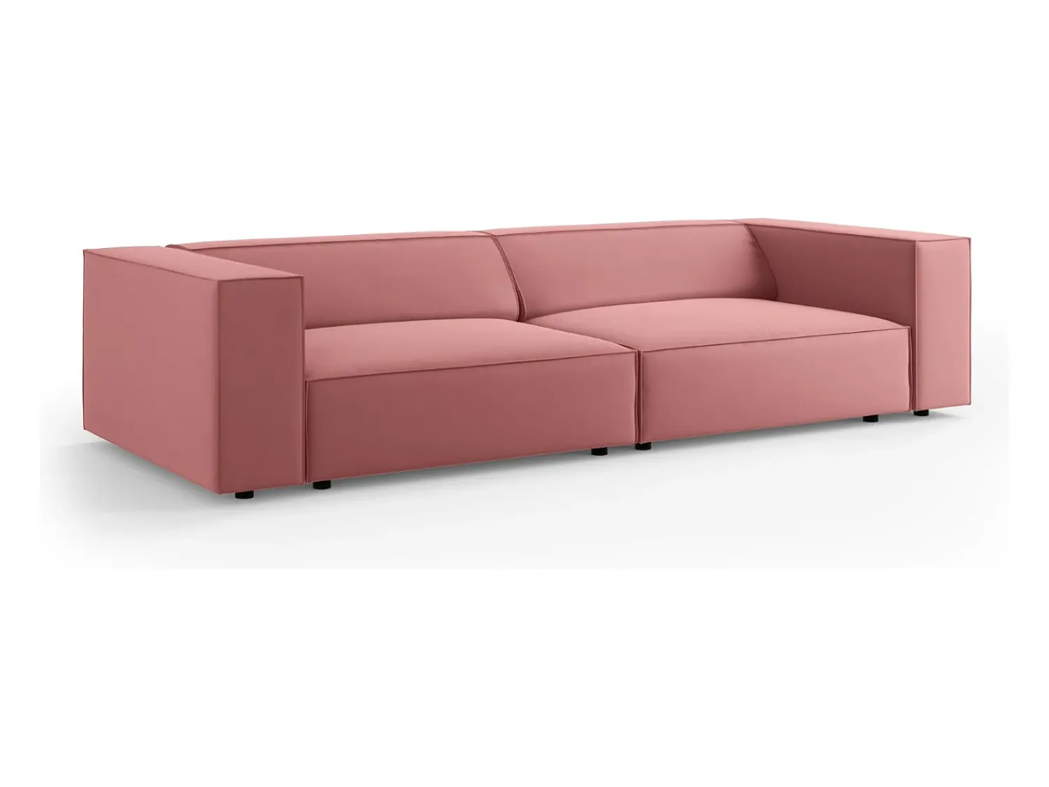 Cosmopolitan Design - Sofá "Arendal" 4 lugares em veludo salmão - 244x102x70cm^ Sofá