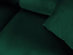 Hot Cosmopolitan Design - Sofá convertível de canto esquerdo com caixa de arrumação "Kyoto" 5 lugares em veludo verde garrafa - 243x194x88cm Verde pinho