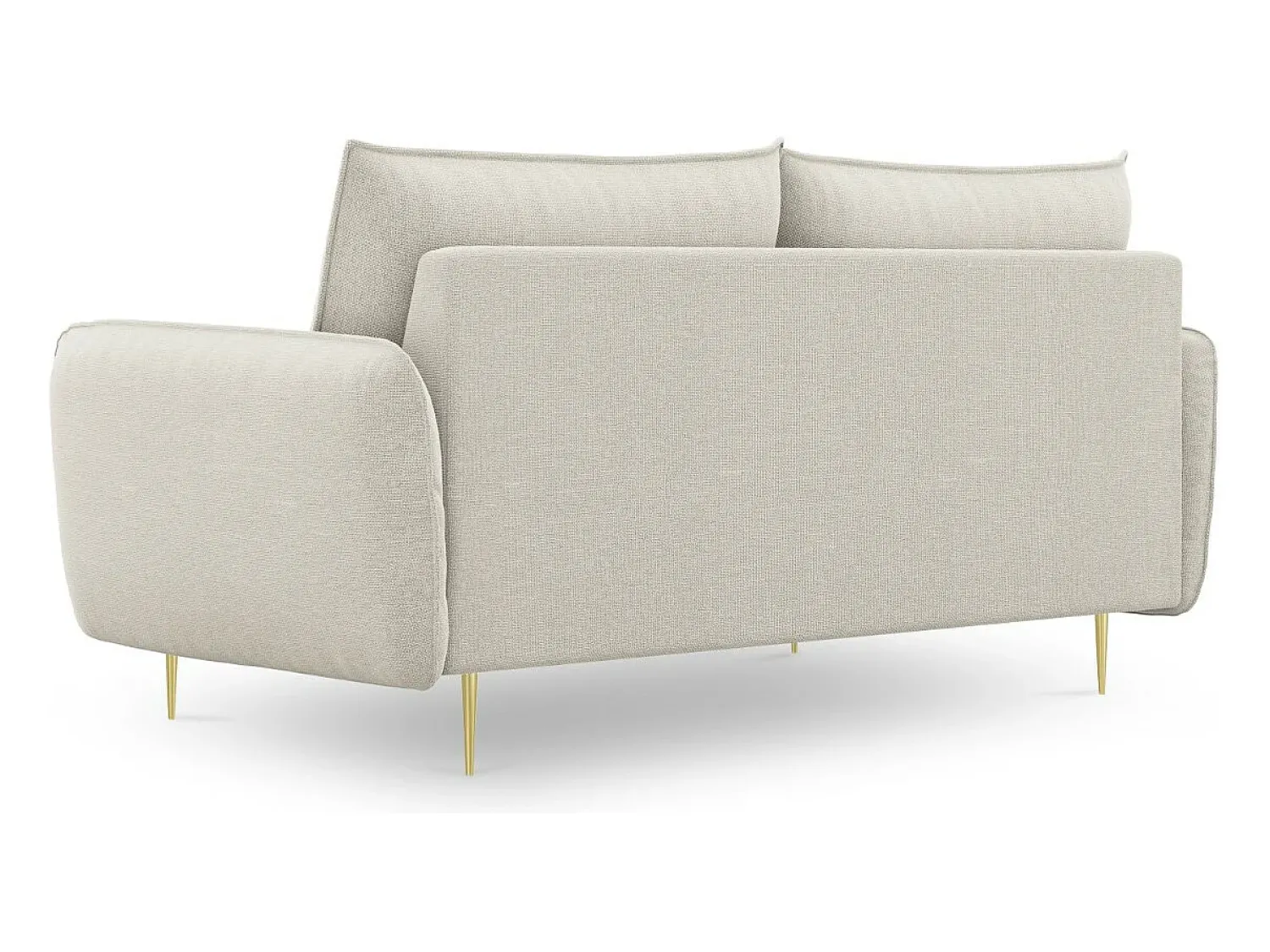 Sofá|Cosmopolitan Design - Sofá "Vienna" 2 lugares em tecido estrutural claro - 160x92x95cm Bege