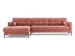 Cosmopolitan Design - Sofá de canto esquerdo "Bali" 5 lugares em veludo - 293x185x75cm^ Sofá