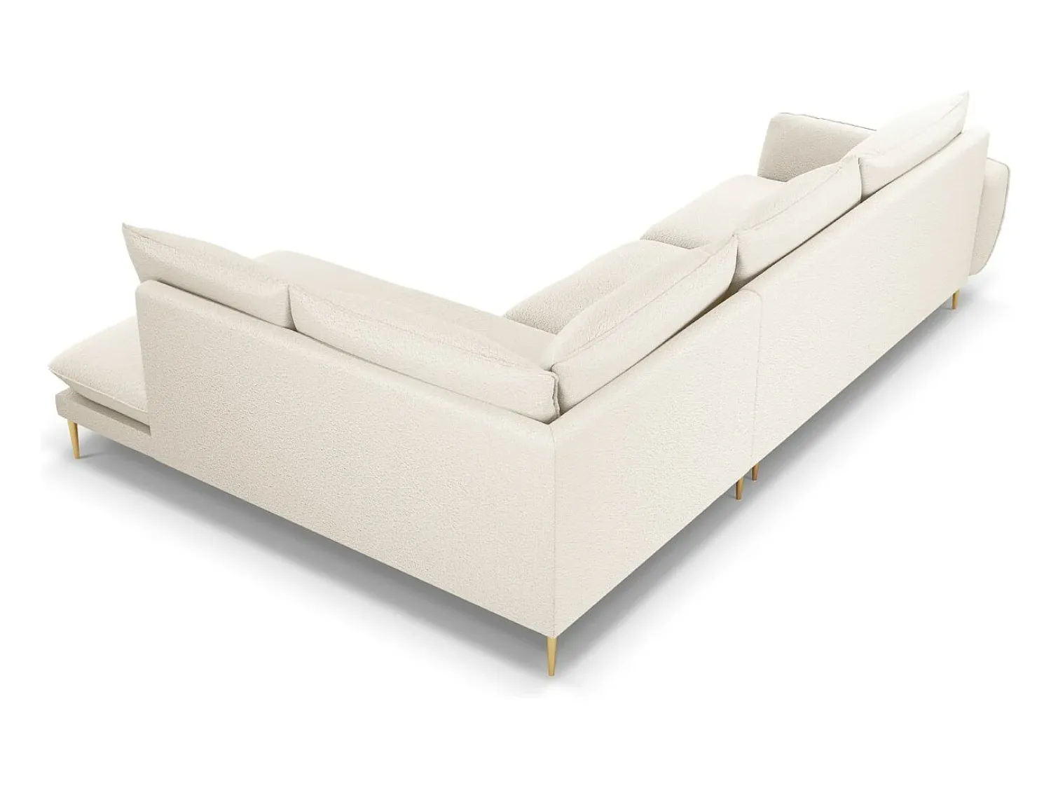 Cosmopolitan Design - Sofá de canto direito "Vienna" 6 lugares em tecido bouclé - 275x185x95cm^ Sofá