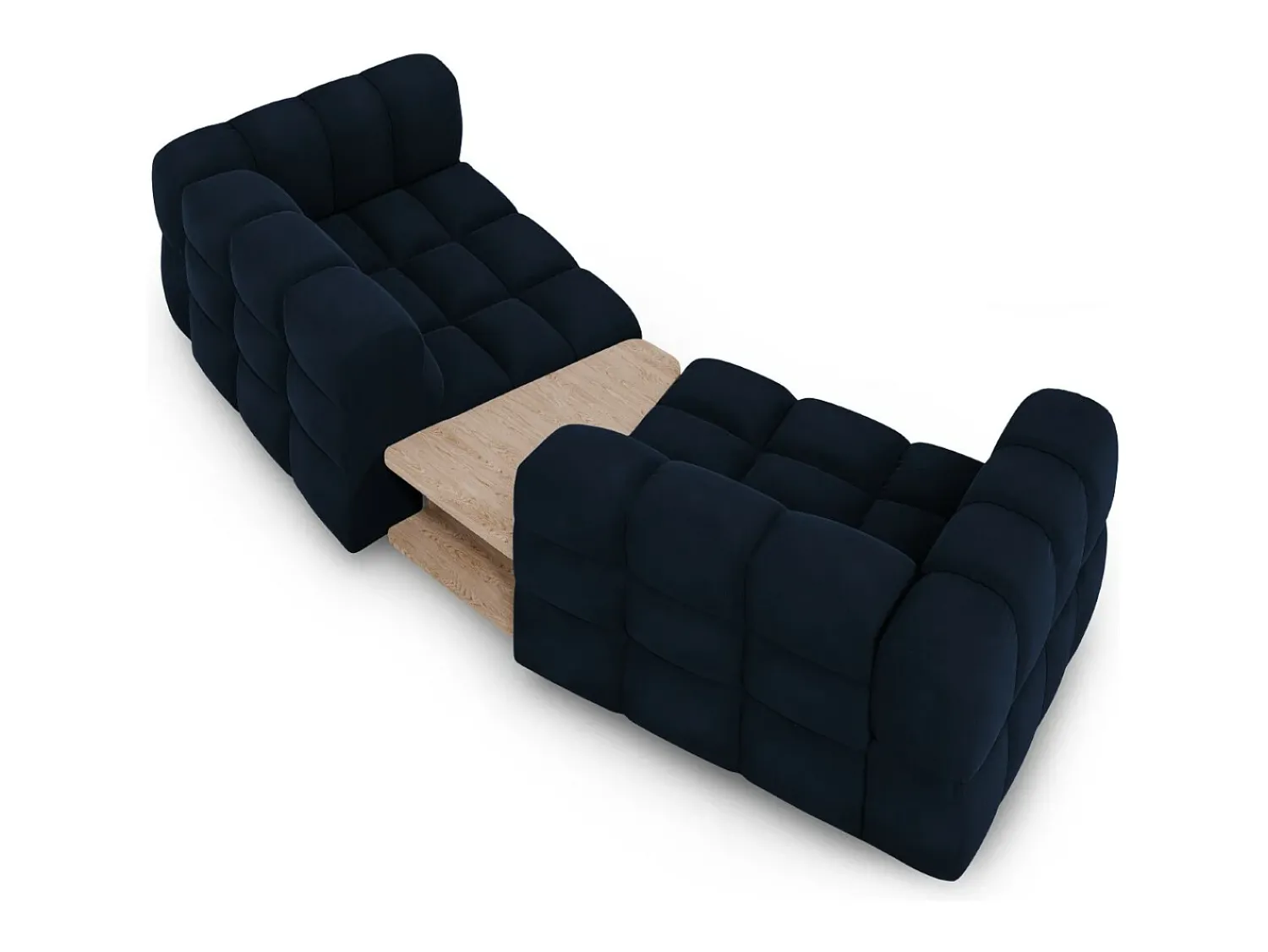 Sofá*Cosmopolitan Design - Sofá modular "Sky" 2 lugares em veludo azul real - 280x148x75cm Azul escuro