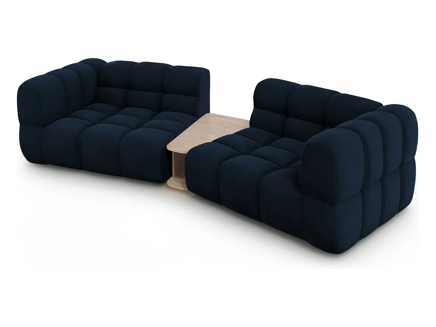 Sofá*Cosmopolitan Design - Sofá modular "Sky" 2 lugares em veludo azul real - 280x148x75cm Azul escuro