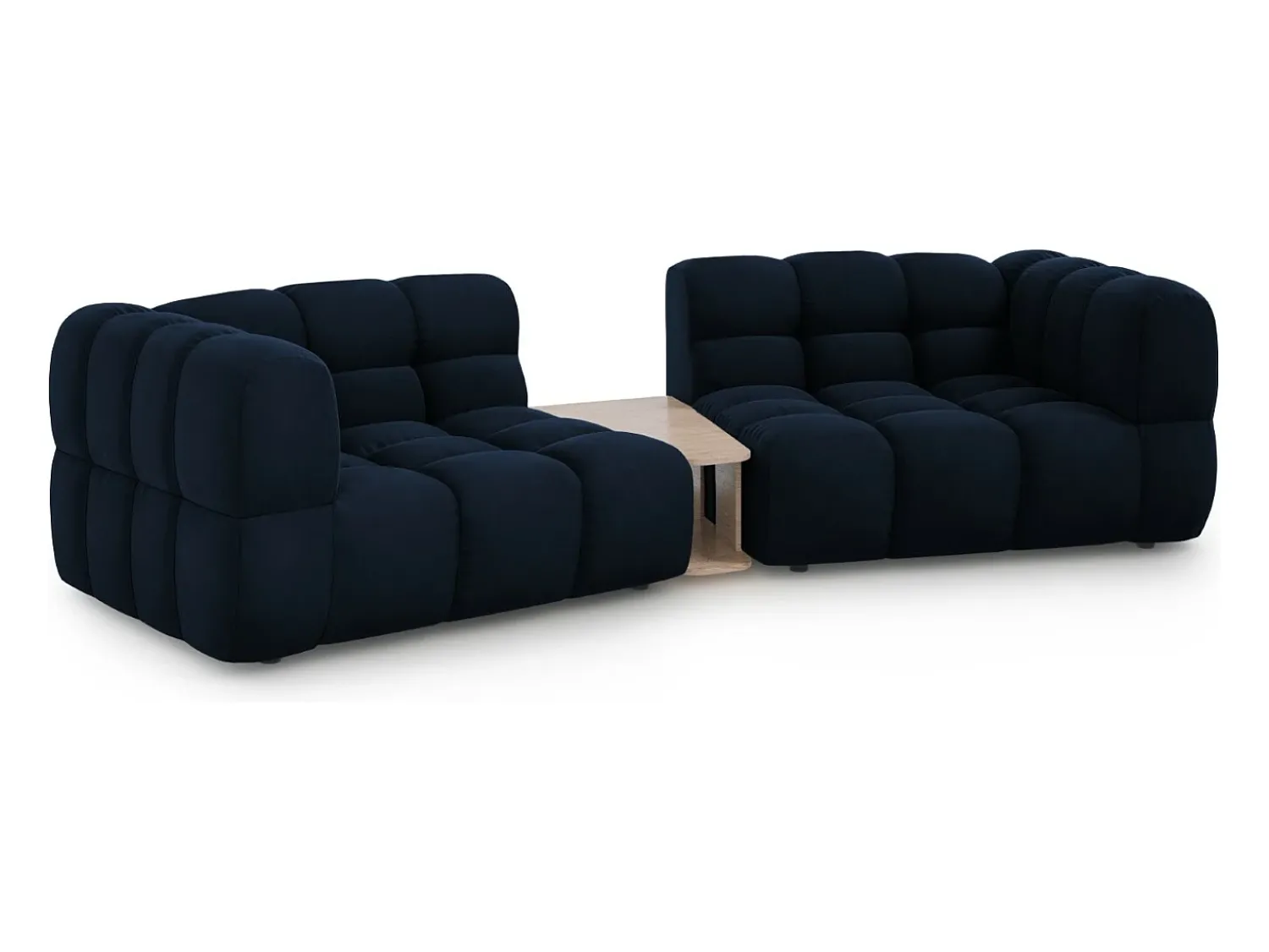 Sofá*Cosmopolitan Design - Sofá modular "Sky" 2 lugares em veludo azul real - 280x148x75cm Azul escuro