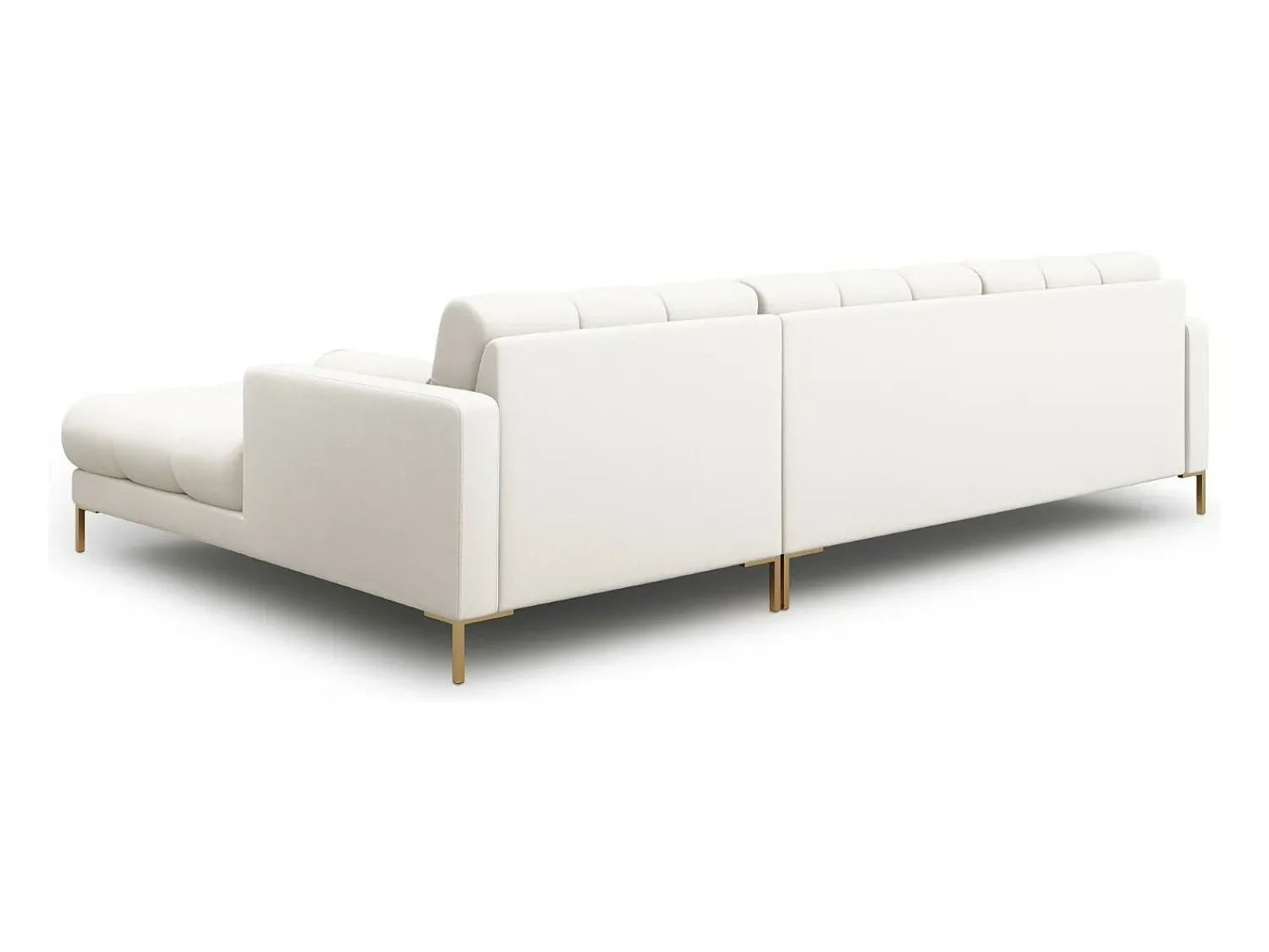 Sofá|Cosmopolitan Design - Sofá de canto direito "Bali" 5 lugares em tecido estrutural claro - 293x185x75cm Bege