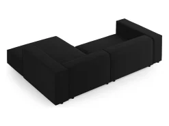 Sofá|Cosmopolitan Design - Sofá de canto direito "Arendal" 3 lugares em veludo - 224x166x70cm Preto