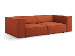 New Cosmopolitan Design - Sofá "Arendal" 3 lugares em tecido chenille - 204x102x70cm Terracota