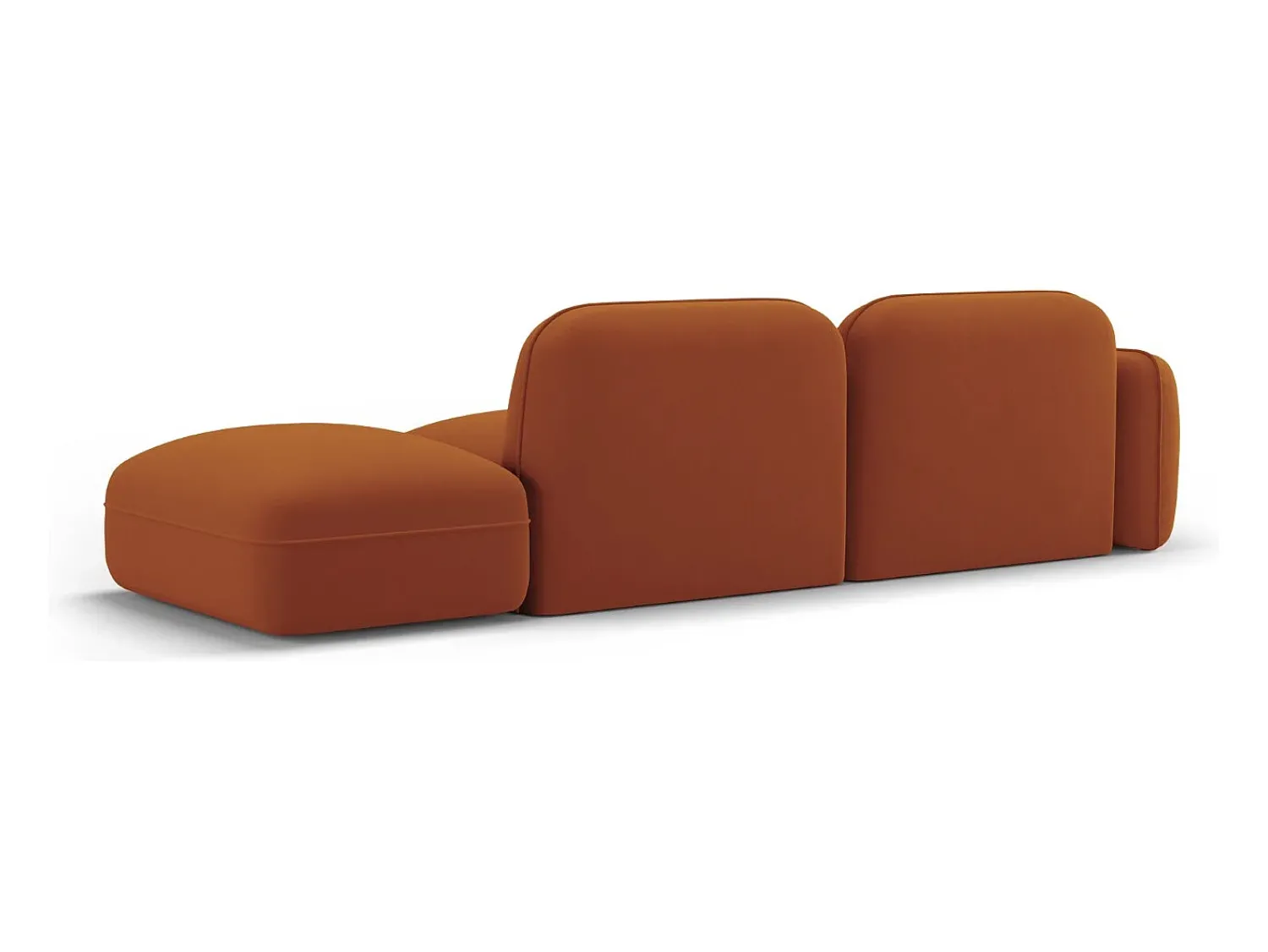 Cosmopolitan Design - Sofá modular direito "Sydney" 3 lugares em veludo - 295x90x70cm^ Sofá