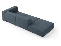 Cosmopolitan Design - Sofá esquerdo "Arendal" 4 lugares em tecido chenille azul real - 262x102x70cm^ Sofá