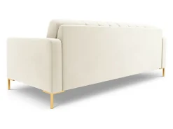 Sofá*Cosmopolitan Design - Sofá "Bali" 3 lugares em veludo claro - 177x92x75cm Bege