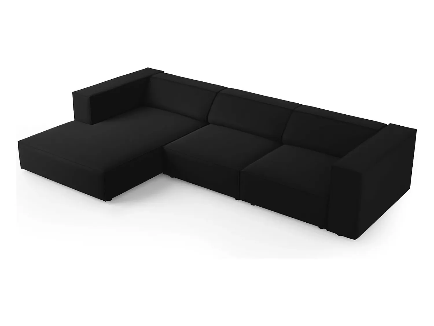 Cosmopolitan Design - Sofá de canto esquerdo "Arendal" 4 lugares em veludo - 284x166x70cm^ Sofá