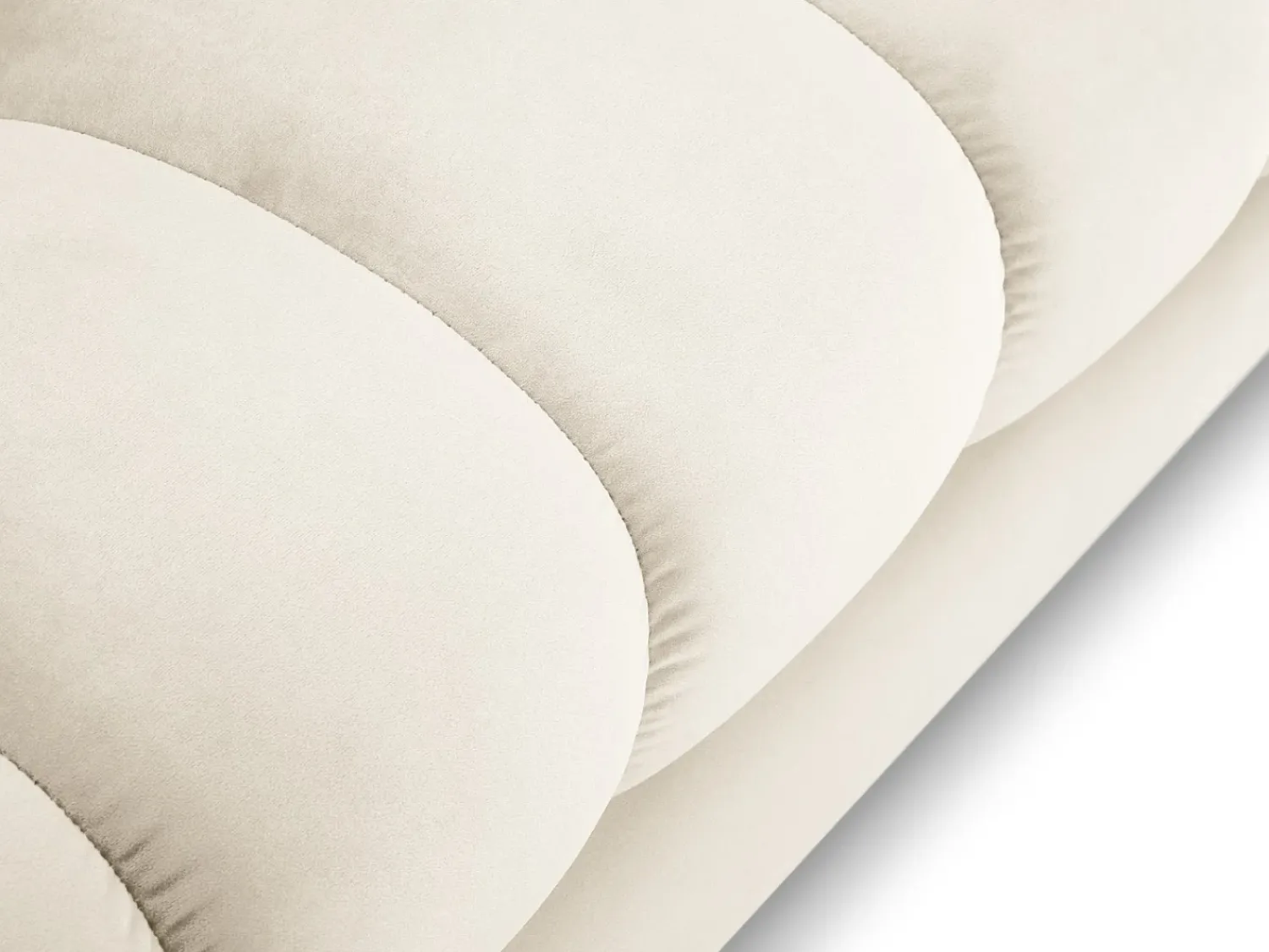 Sofá|Cosmopolitan Design - Sofá de canto esquerdo "Bali" 5 lugares em veludo claro - 293x185x75cm Bege