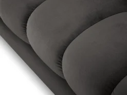Discount Cosmopolitan Design - Sofá "Bali" 4 lugares em veludo cinza escuro - 217x92x75cm Cinza antracite