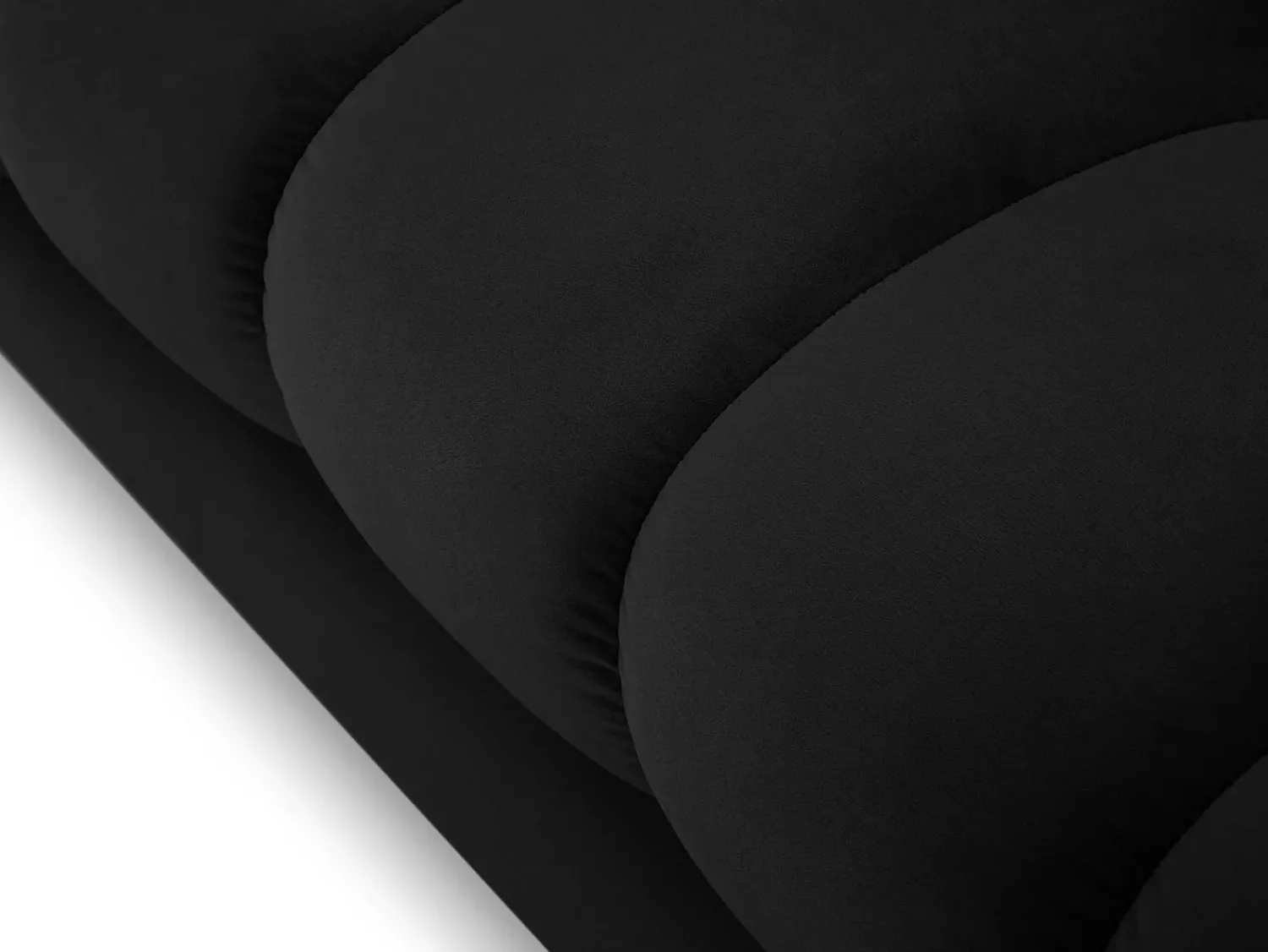 Sofá|Cosmopolitan Design - Sofá de canto direito "Bali" 5 lugares em veludo - 293x185x75cm Preto