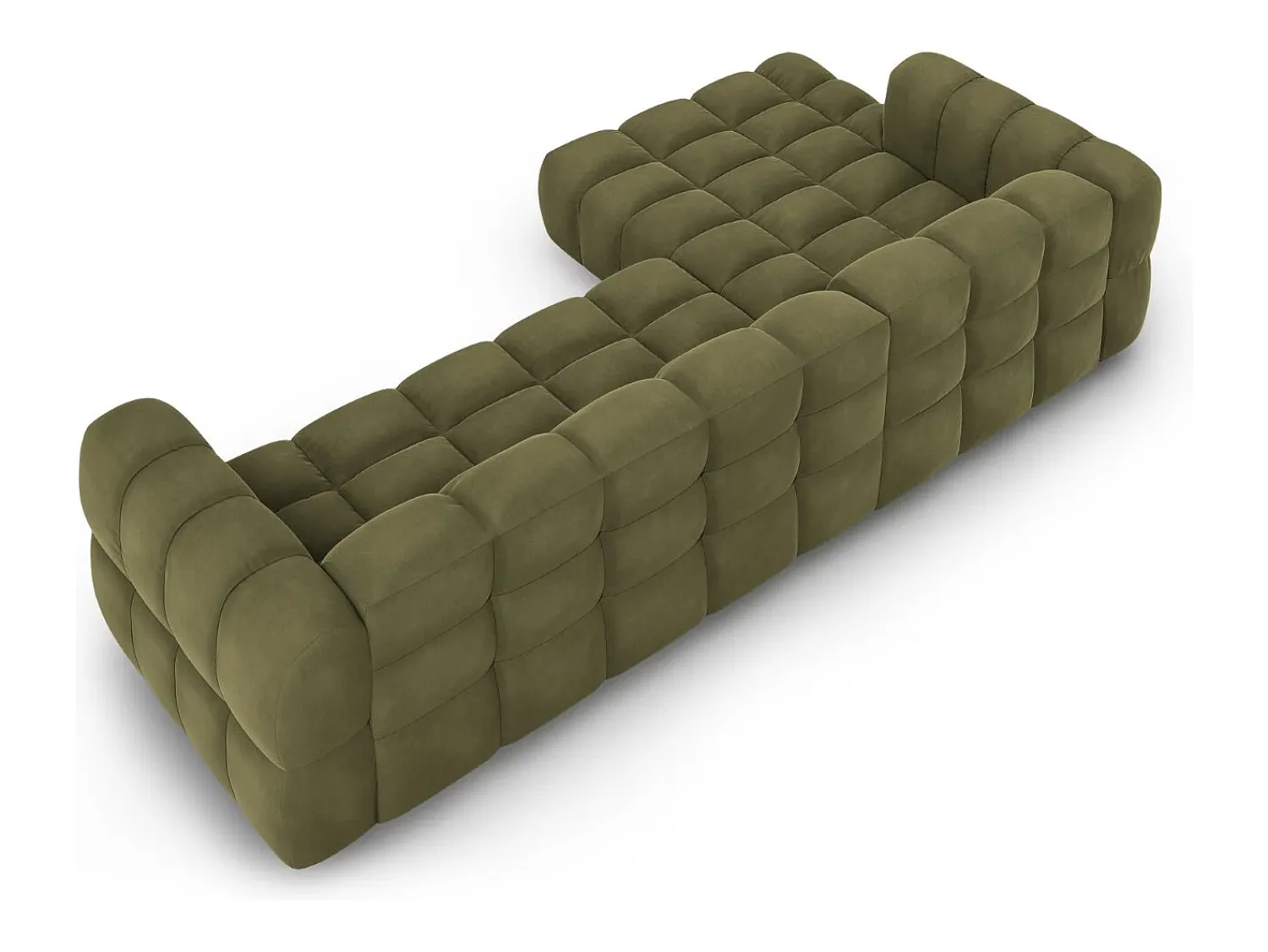 Sofá|Cosmopolitan Design - Sofá modular de canto esquerdo "Sky" 4 lugares em veludo - 300x162x75cm Verde claro