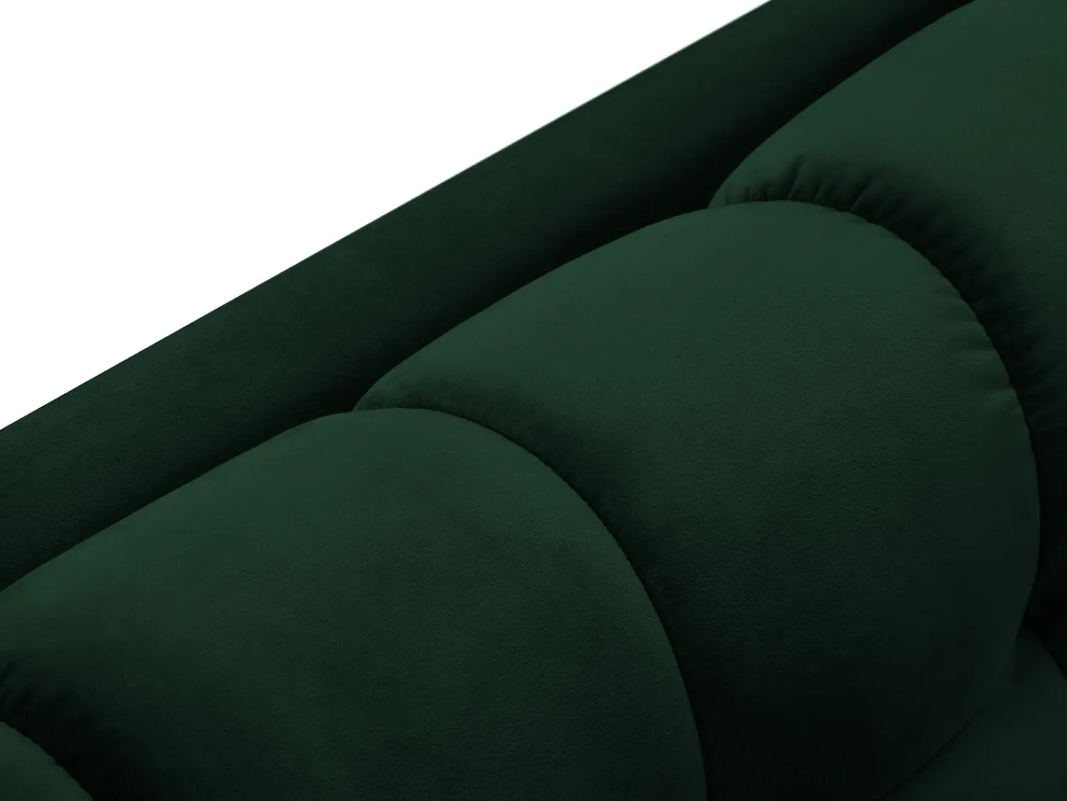 Sofá*Cosmopolitan Design - Sofá de canto esquerdo "Bali" 5 lugares em veludo verde garrafa - 293x185x75cm Verde pinho