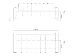 Cosmopolitan Design - Sofá "Bali" 3 lugares em tecido estrutural claro - 177x92x75cm Bege