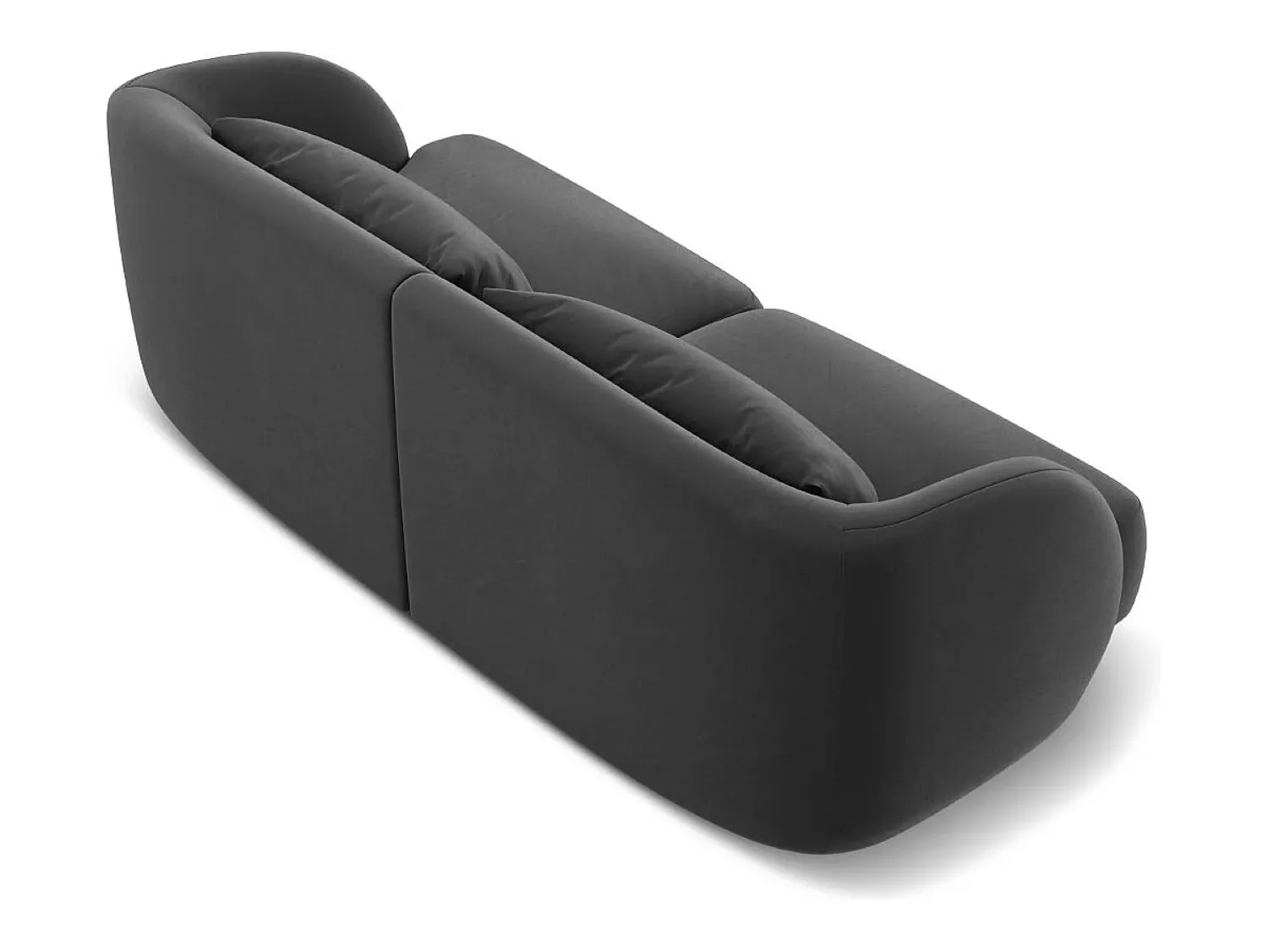 Sofá|Cosmopolitan Design - Sofá "Tulum" 2 lugares em veludo cinza - 180x90x70cm Cinzento