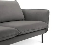 Sofá|Cosmopolitan Design - Sofá "Vienna" 2 lugares em veludo cinza claro - 160x92x95cm Cinzento claro