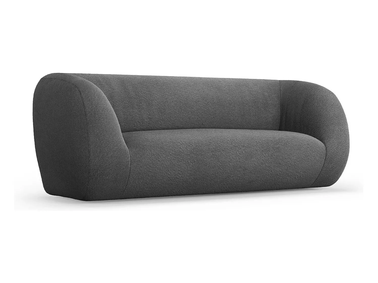 Cosmopolitan Design - Sofá "Essen" 2 lugares em tecido bouclé cinza escuro - 210x95x86cm^ Sofá