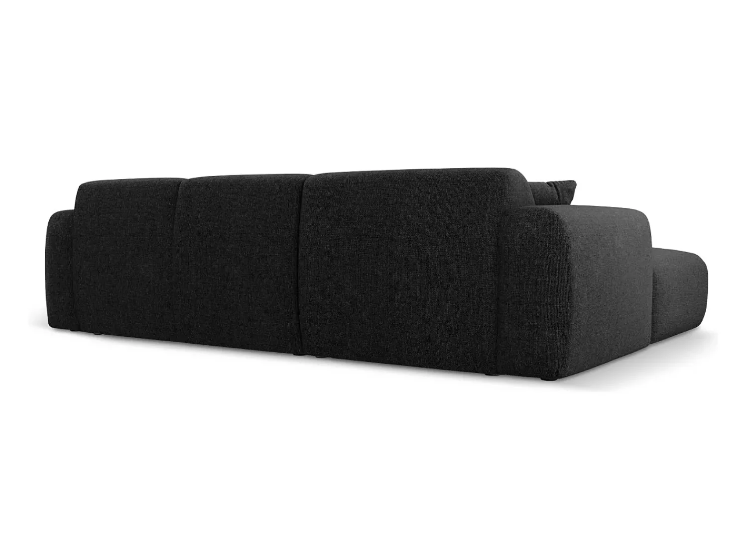 Sofá|Cosmopolitan Design - Sofá de canto direito "Nolio" 4 lugares em tecido chenille - 260x170x72cm Preto