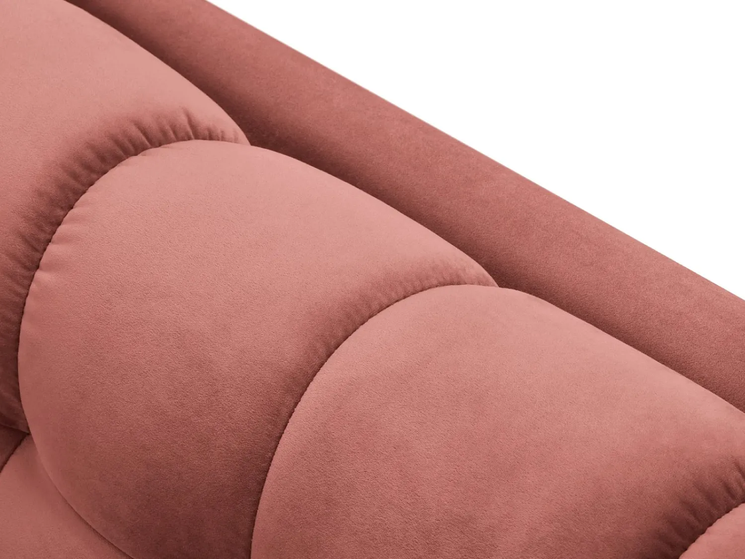 Clearance Cosmopolitan Design - Sofá de canto direito "Bali" 5 lugares em veludo - 293x185x75cm Rosa