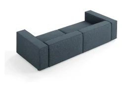 Sofá*Cosmopolitan Design - Sofá "Arendal" 4 lugares em tecido chenille azul real - 244x102x70cm Azul escuro