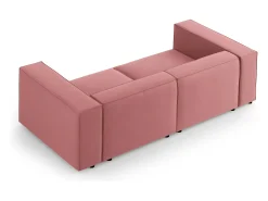 Cosmopolitan Design - Sofá "Arendal" 3 lugares em veludo salmão - 204x102x70cm^ Sofá