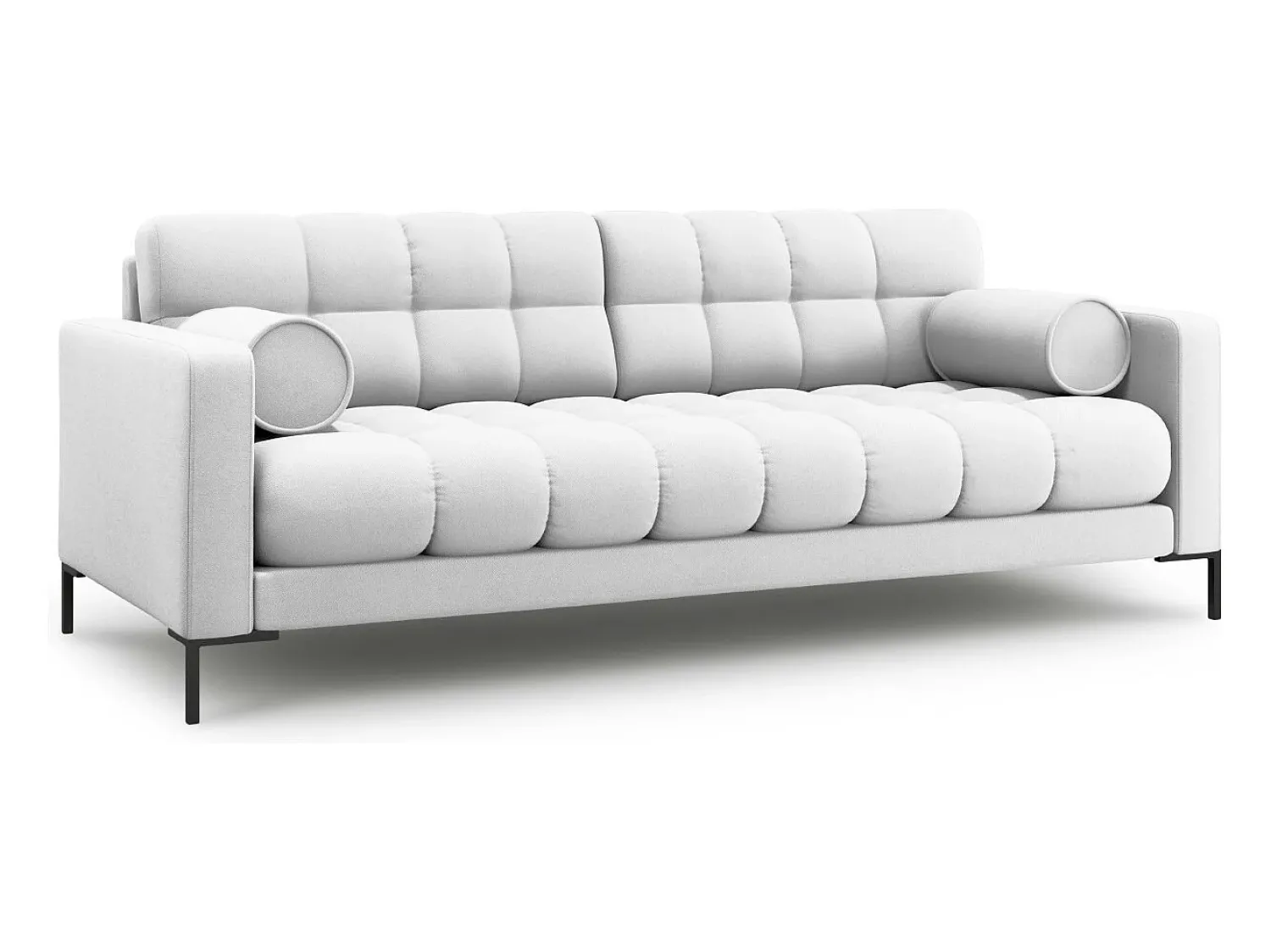 Cosmopolitan Design - Sofá "Bali" 3 lugares em tecido estrutural cinza claro - 177x92x75cm^ Sofá