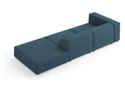 Sofá*Cosmopolitan Design - Sofá direito "Arendal" 4 lugares em tecido chenille com efeito canelado azul marinho - 262x102x70cm Azul esverdeado