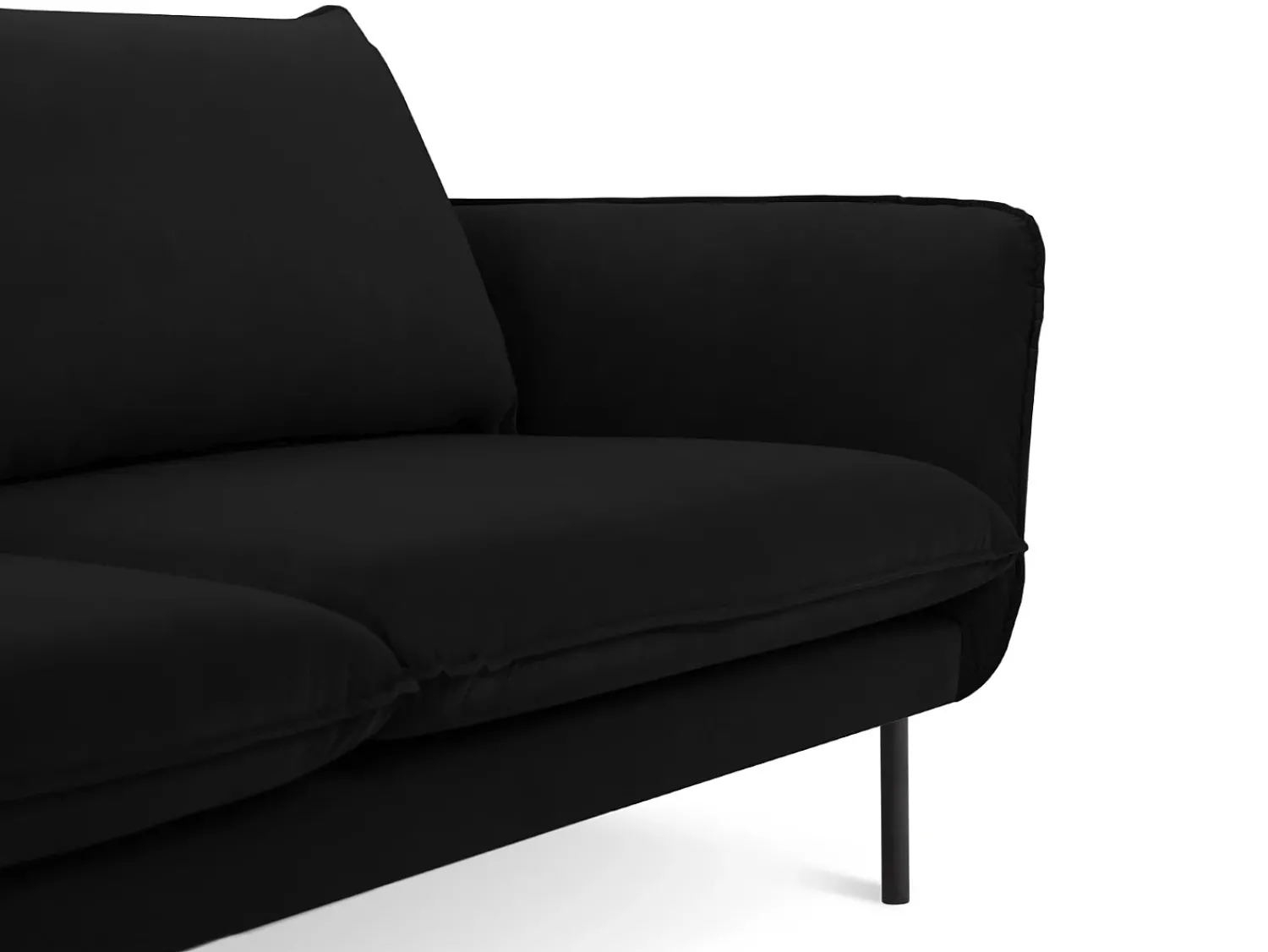 Online Cosmopolitan Design - Sofá "Vienna" 2 lugares em veludo - 160x92x95cm Preto