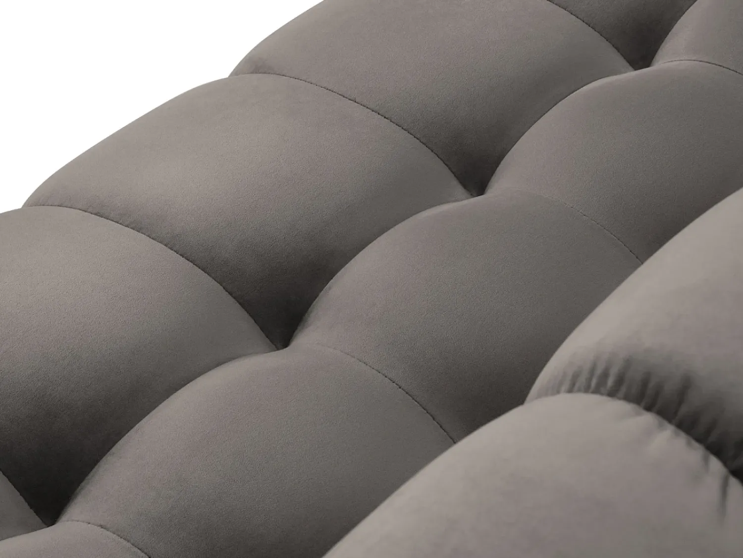 Sale Cosmopolitan Design - Sofá de canto panorâmico à esquerda "Bali" 7 lugares em veludo cinza claro - 327x256x75cm Cinzento claro