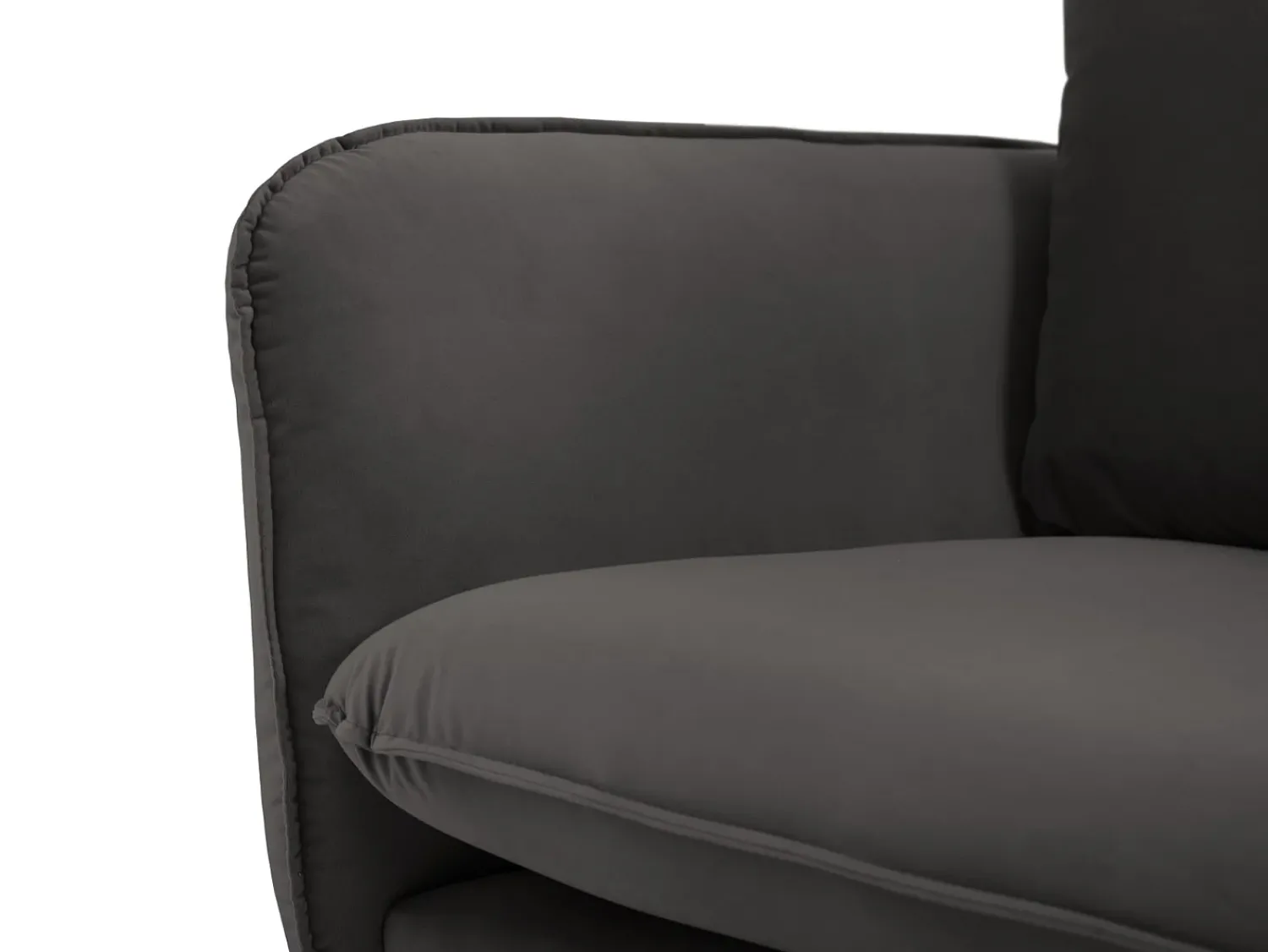 Sale Cosmopolitan Design - Sofá "Vienna" 3 lugares em veludo cinza escuro - 200x92x95cm Cinza antracite