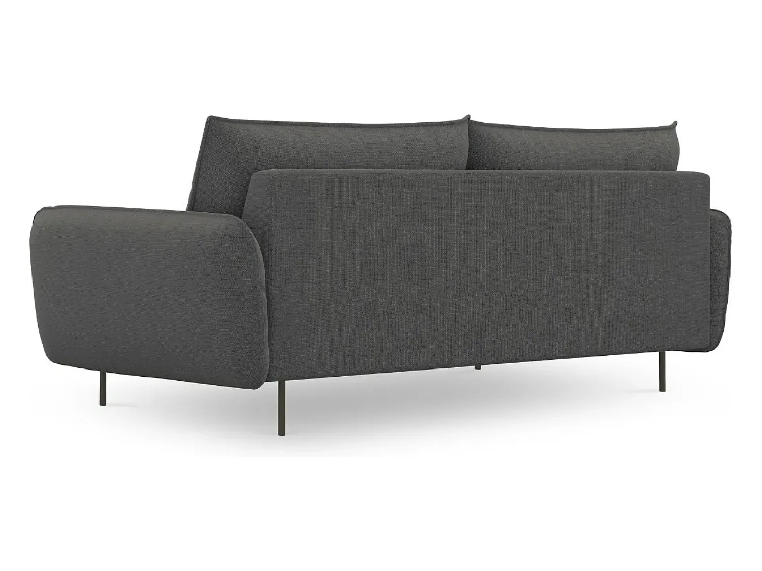 Cosmopolitan Design - Sofá "Vienna" 4 lugares em tecido estrutural cinza escuro - 230x92x95cm^ Sofá
