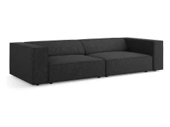 Sofá|Cosmopolitan Design - Sofá "Arendal" 4 lugares em tecido chenille - 244x102x70cm Preto