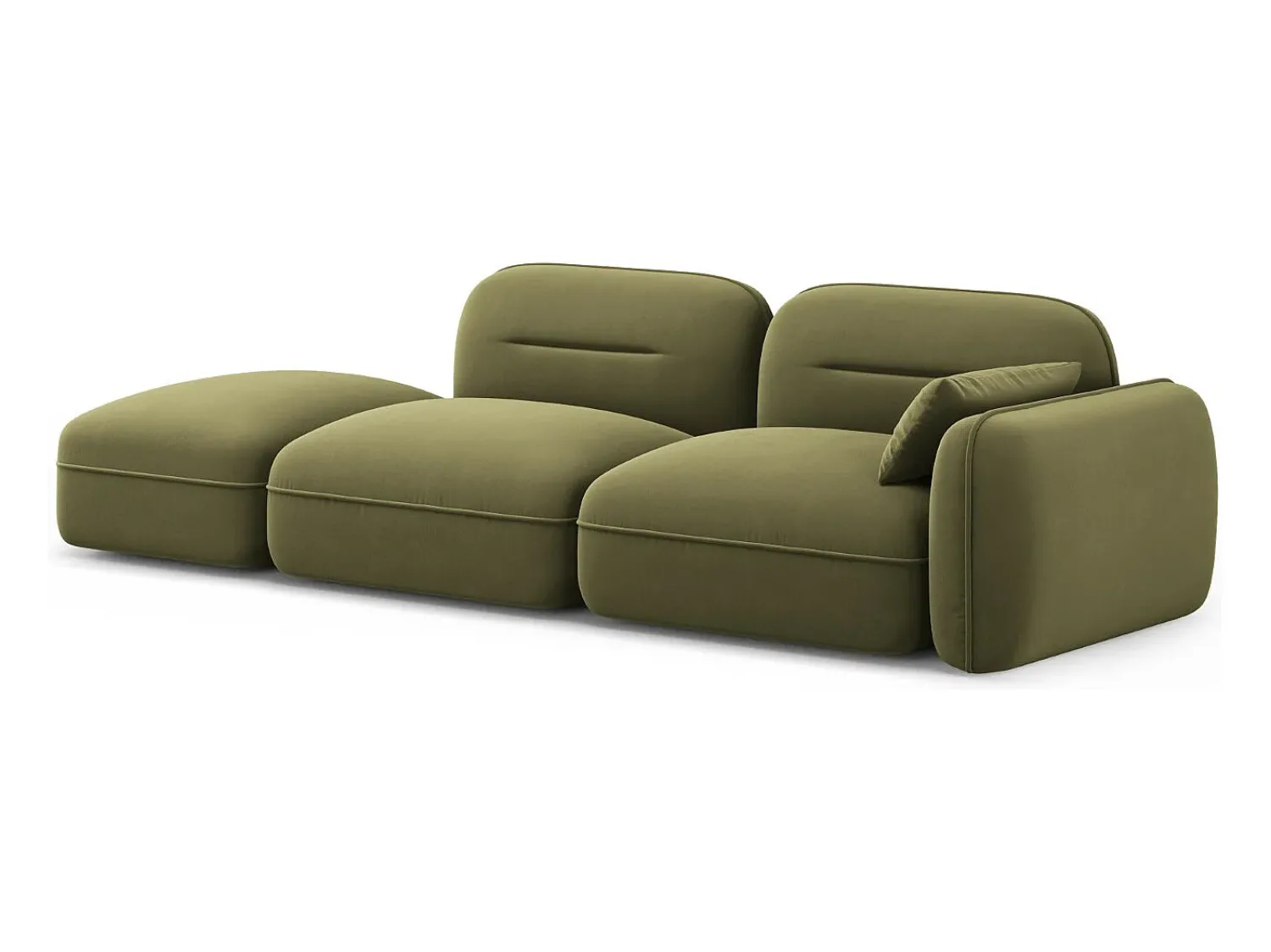 Cosmopolitan Design - Sofá modular virado para a esquerda "Sydney" 3 lugares em veludo - 295x90x70cm^ Sofá