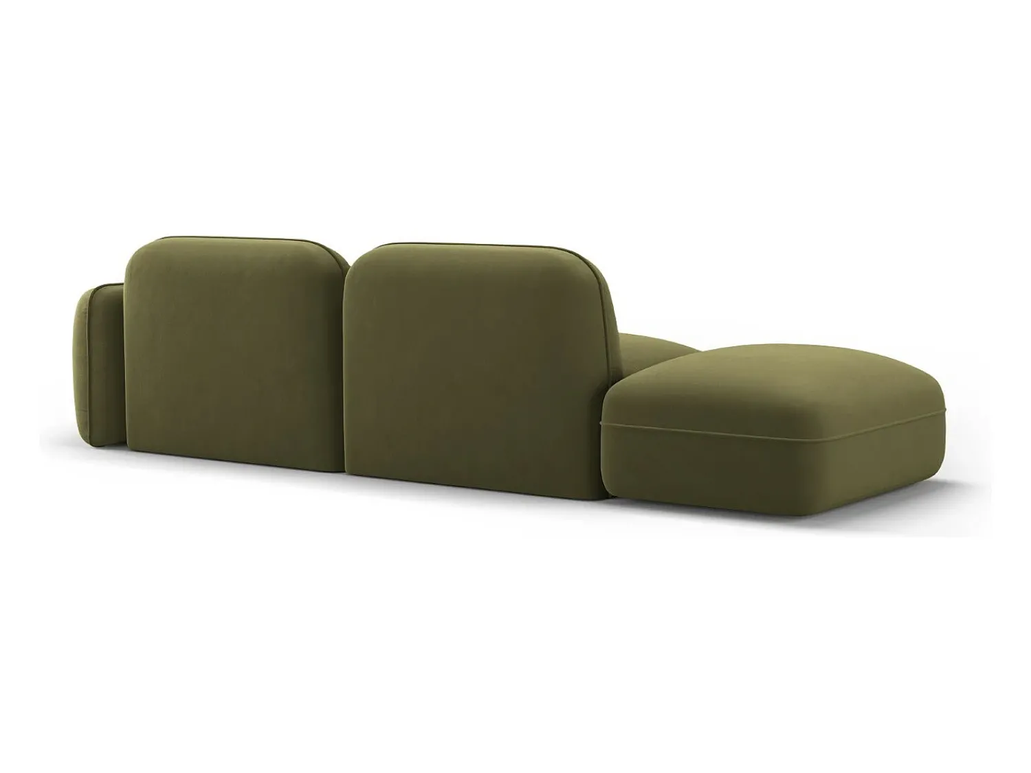Cosmopolitan Design - Sofá modular virado para a esquerda "Sydney" 3 lugares em veludo - 295x90x70cm^ Sofá