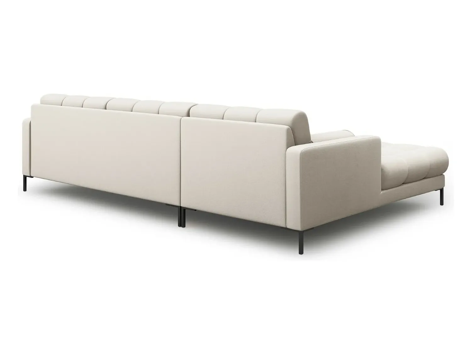 Sofá*Cosmopolitan Design - Sofá de canto esquerdo "Bali" 5 lugares em tecido estrutural - 293x185x75cm Bege