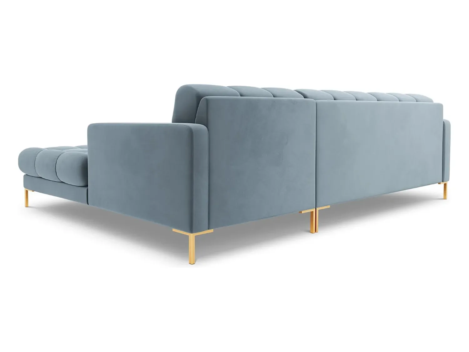 Cosmopolitan Design - Sofá de canto direito "Bali" 5 lugares em veludo - 293x185x75cm^ Sofá