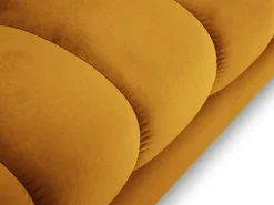 New Cosmopolitan Design - Sofá panorâmico "Bali" 7 lugares em veludo - 383x185x75cm Amarelo