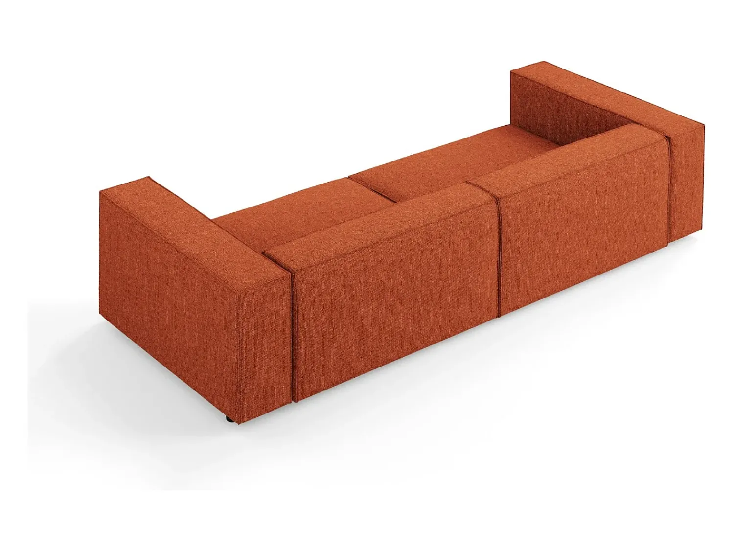 Sofá*Cosmopolitan Design - Sofá "Arendal" 4 lugares em tecido chenille - 244x102x70cm Terracota