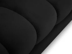 Best Cosmopolitan Design - Sofá de canto esquerdo "Bali" 5 lugares em veludo - 293x185x75cm Preto