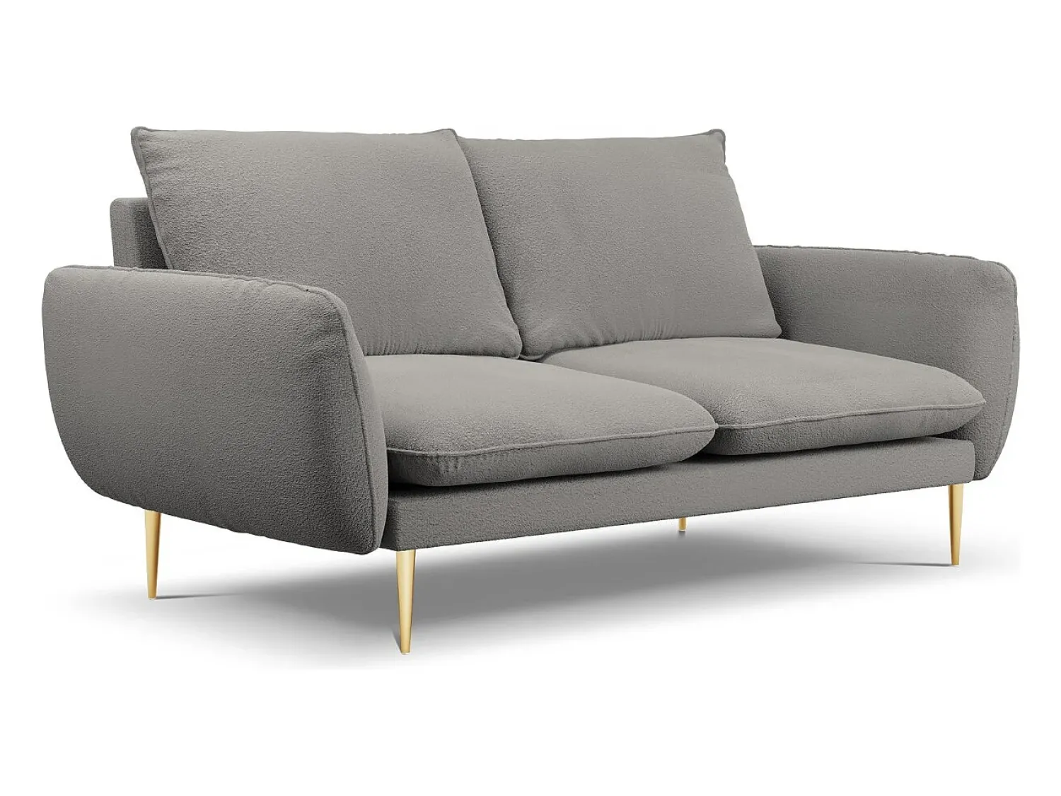 Sofá|Cosmopolitan Design - Sofá "Vienna" 2 lugares em tecido bouclé cinza - 160x92x95cm Cinzento