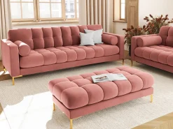 Sale Cosmopolitan Design - Sofá "Bali" 4 lugares em veludo - 217x92x75cm Rosa
